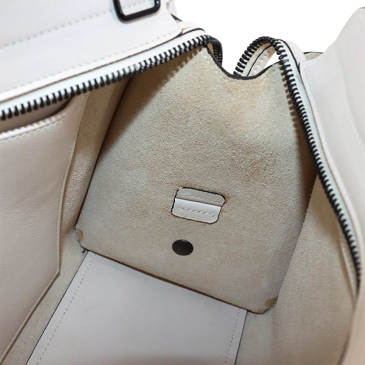 Baby Cabas Hand Shoulder Bag Leather White 424868