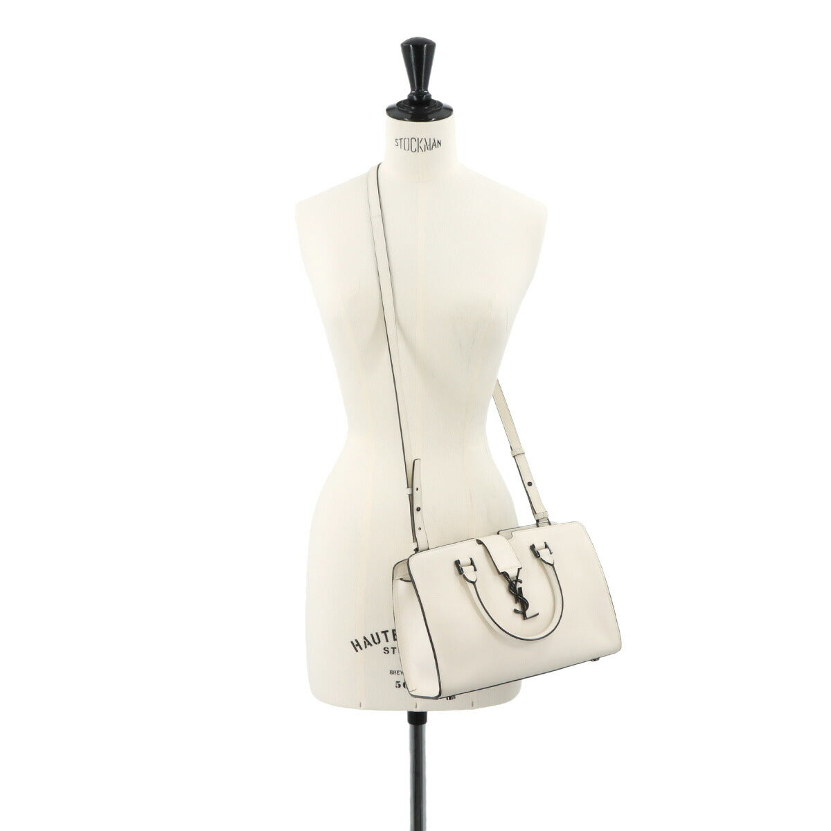 Baby Cabas Hand Shoulder Bag Leather White 424868