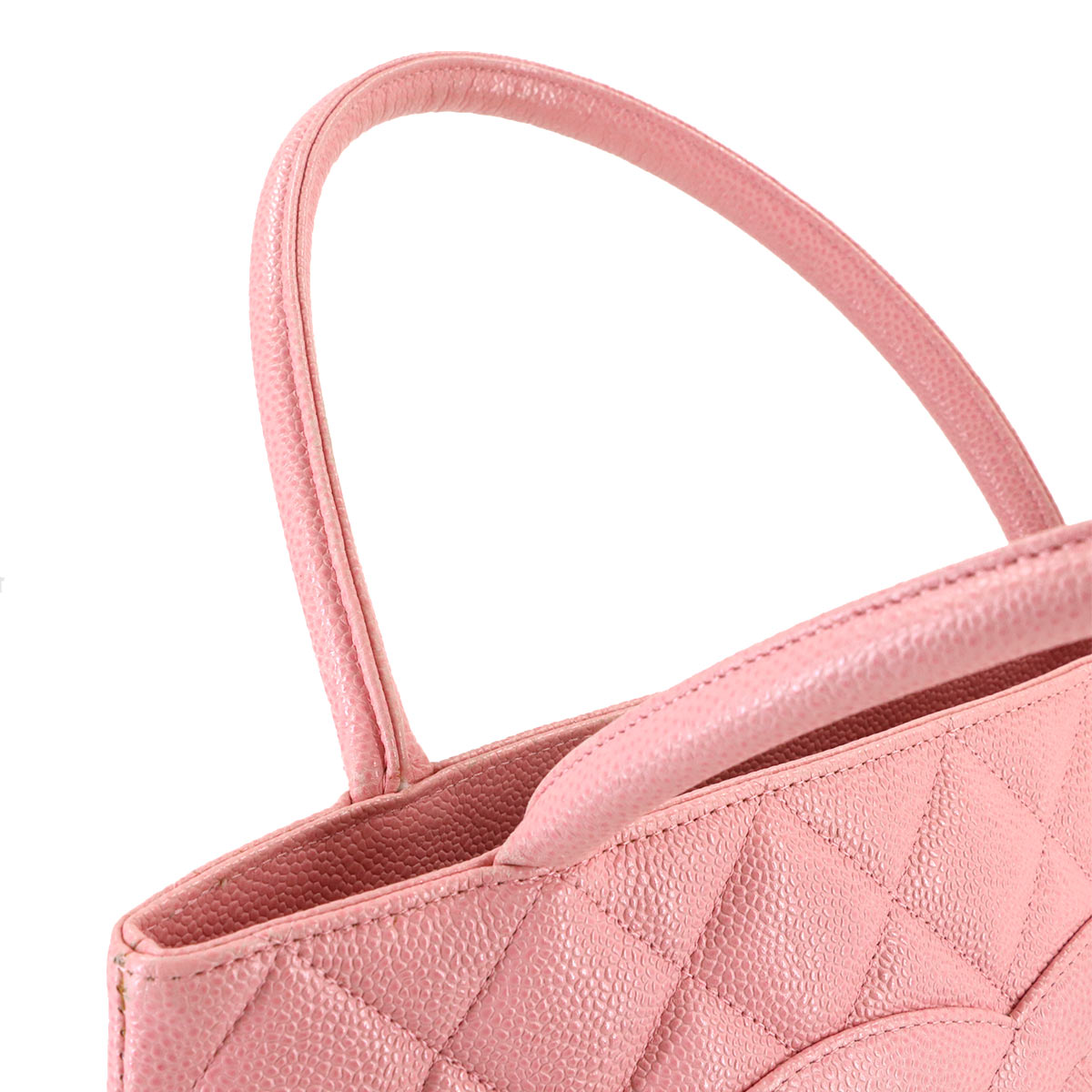 Medallion Tote Bag Leather Pink A01804 Coco Logos