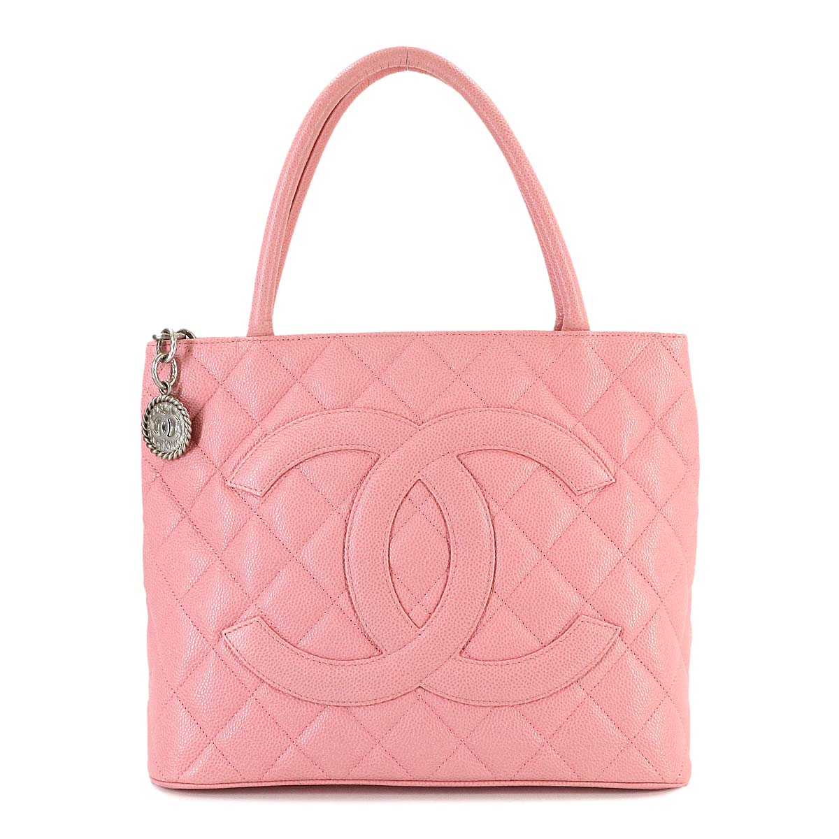 Medallion Tote Bag Leather Pink A01804 Coco Logos