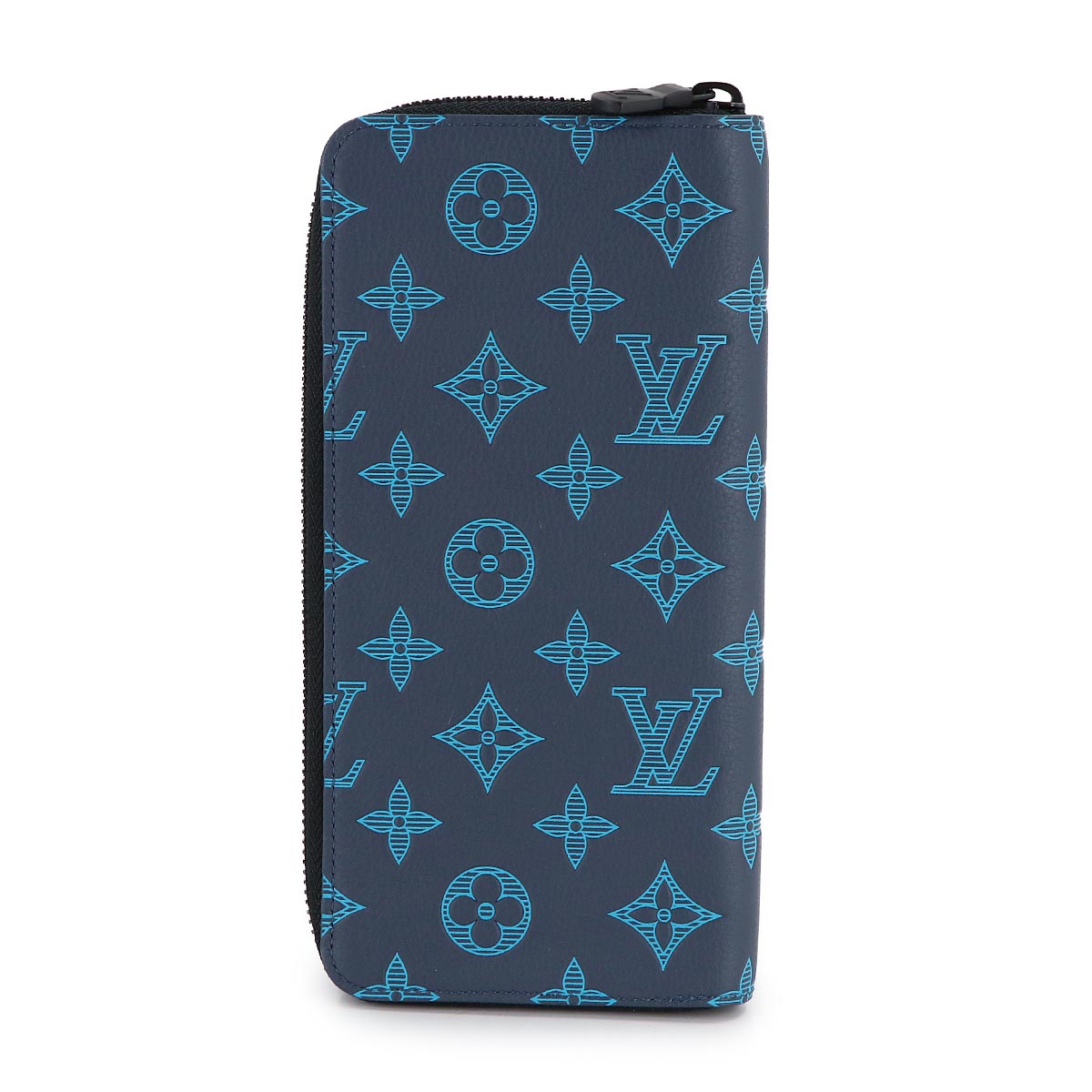 Monogram Shadow Zippy Wallet Vertical Navy Blue M82322