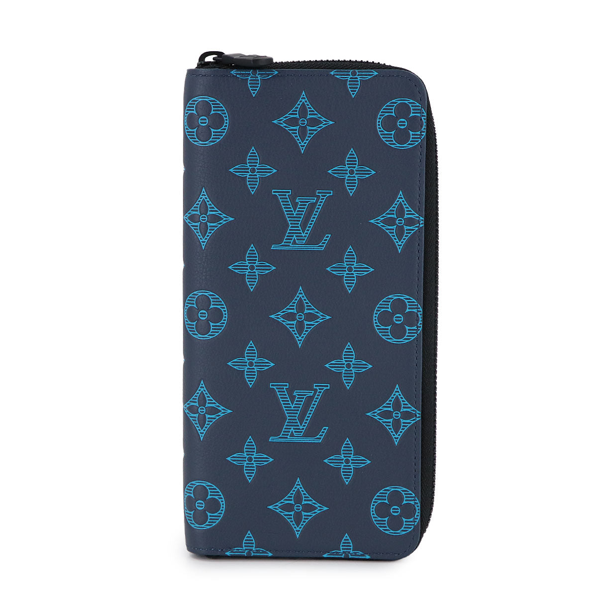 Monogram Shadow Zippy Wallet Vertical Navy Blue M82322