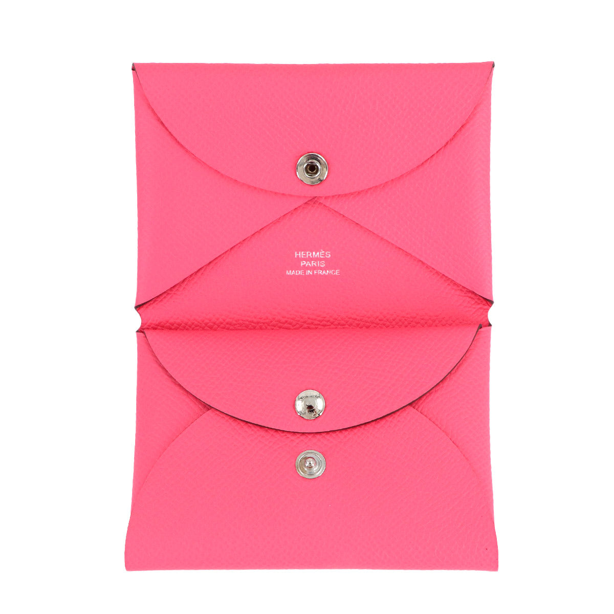 Calvi Duo Card Case Veau Epsom Rose Azalee Purse