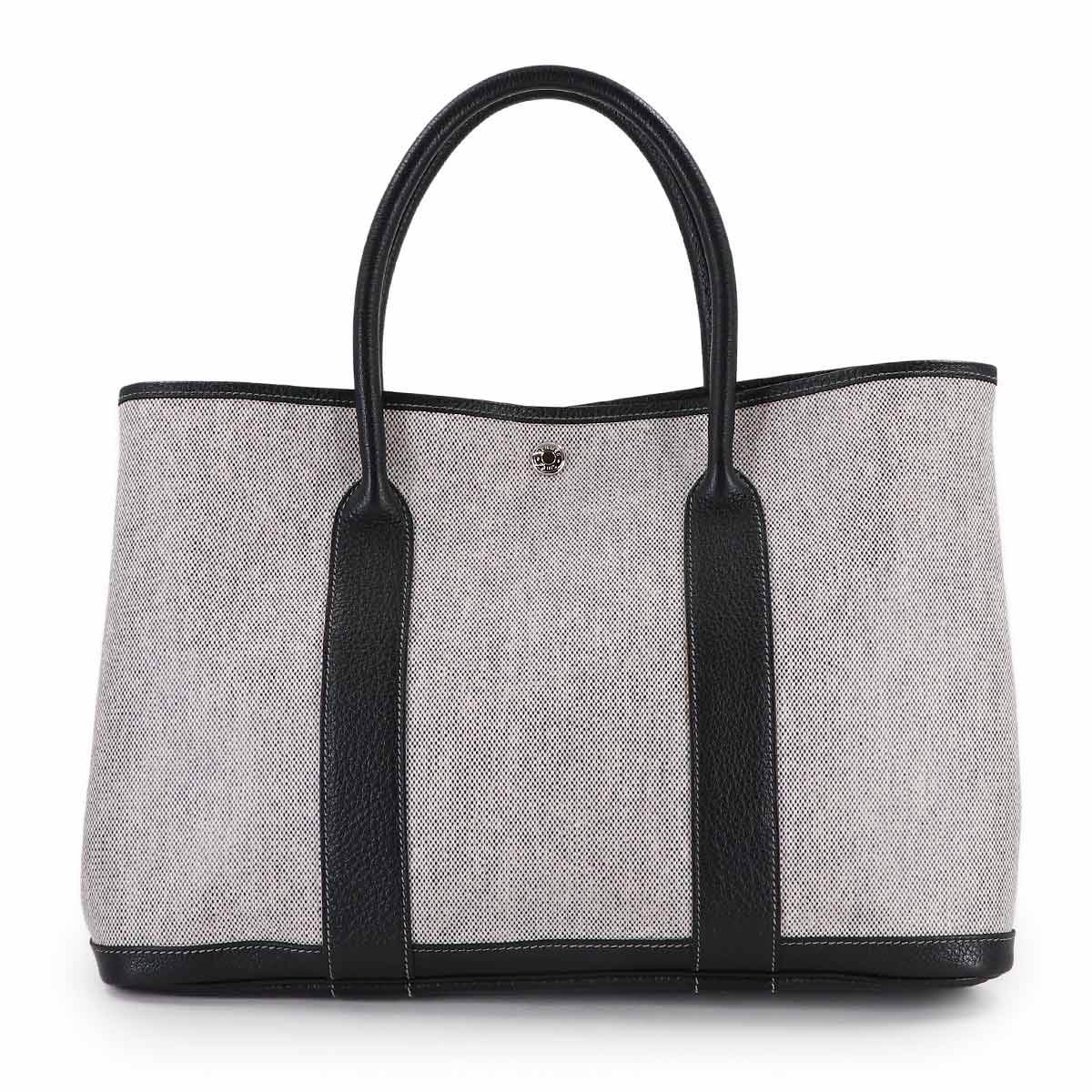 Garden Party PM Tote Bag Toile H Buffle Skipper Black Gray