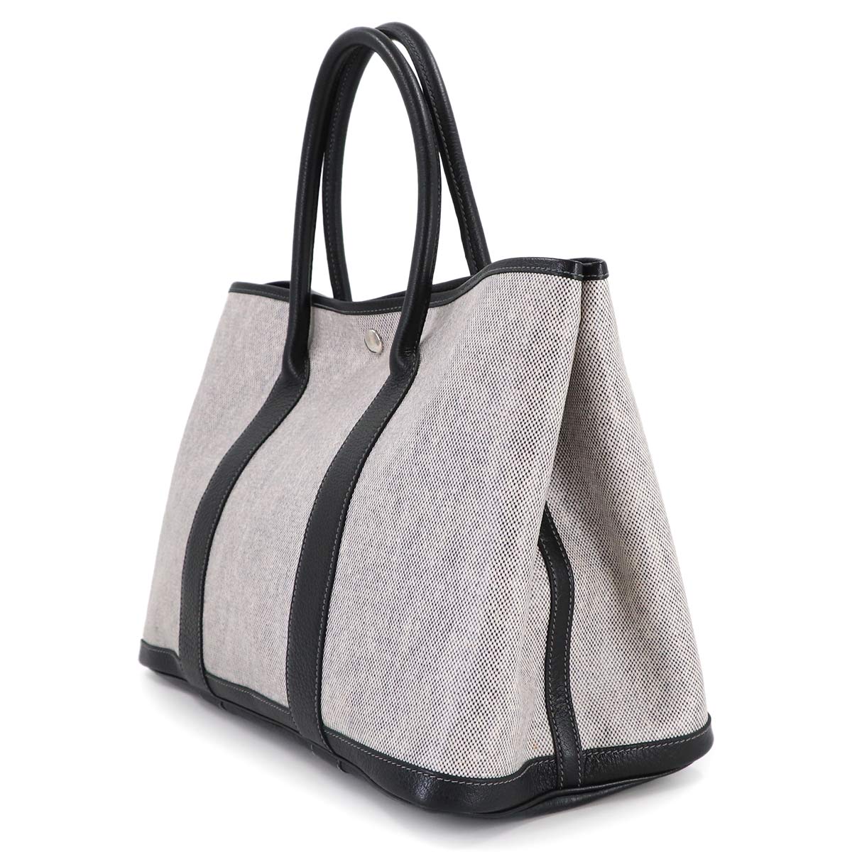 Garden Party PM Tote Bag Toile H Buffle Skipper Black Gray