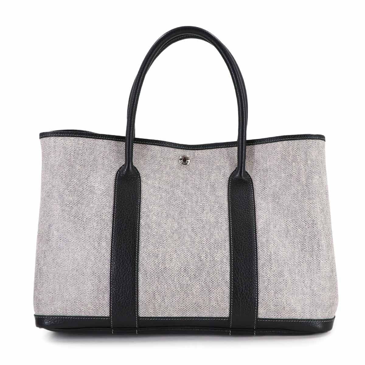 Garden Party PM Tote Bag Toile H Buffle Skipper Black Gray