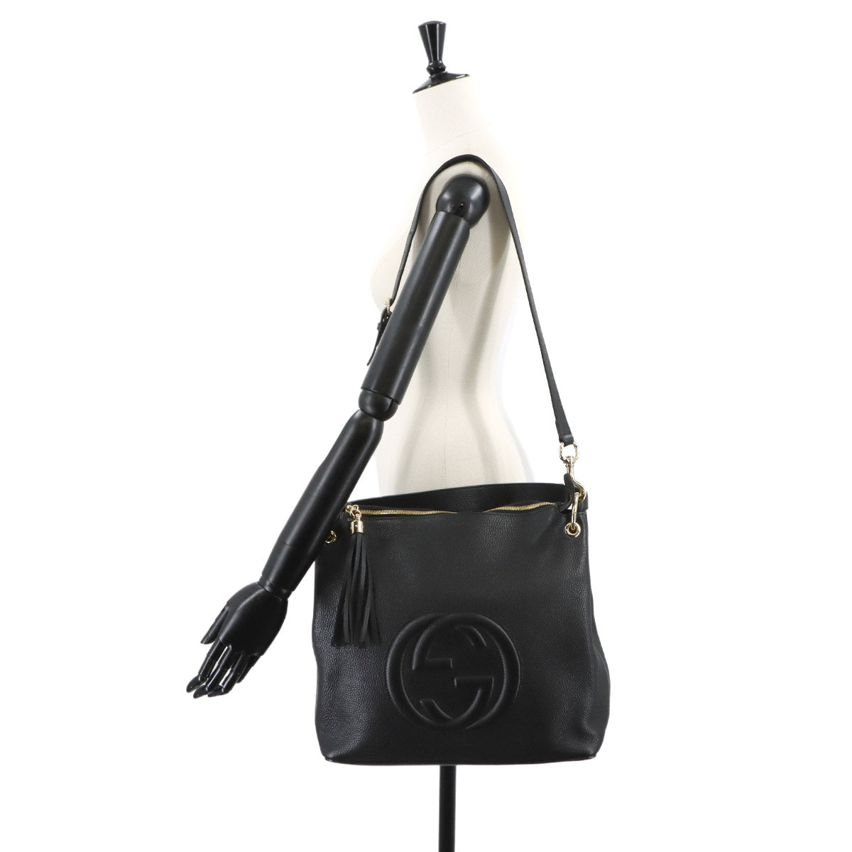 SOHO 2way Shoulder Bag Leather Black 536194 Interlocking G