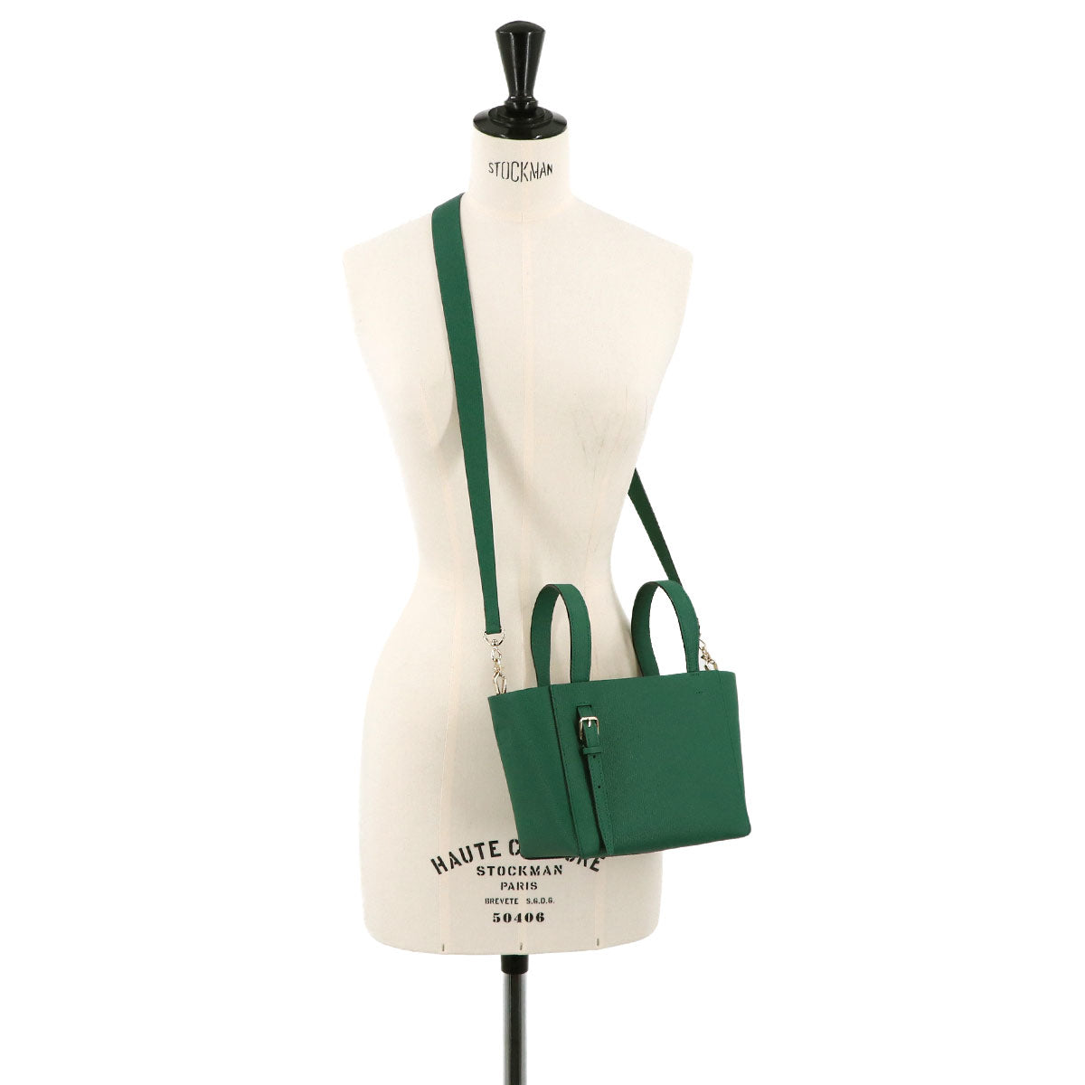 Bucket Bag Micro Shoulder Hand Bag Leather Forest Green