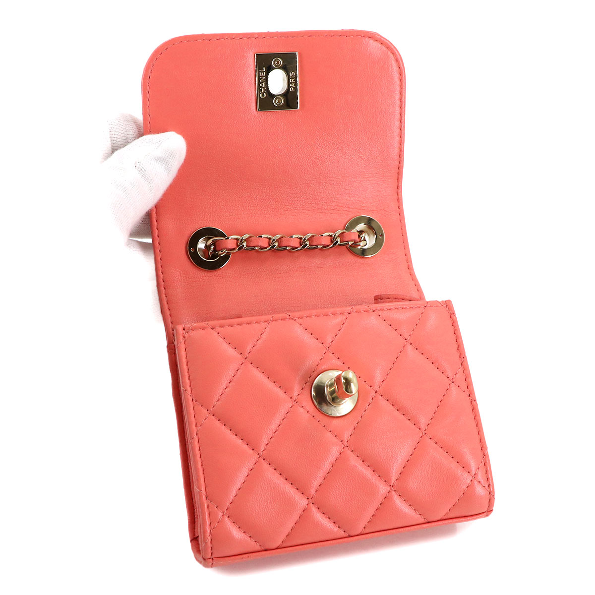 Trendy CC Matelasse Chain Shoulder Bag Leather Pink A81633