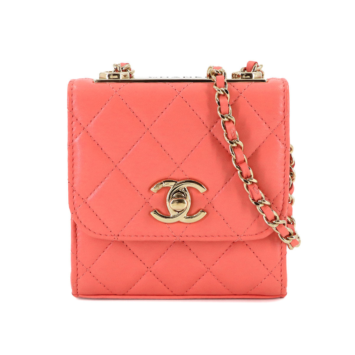 Trendy CC Matelasse Chain Shoulder Bag Leather Pink A81633