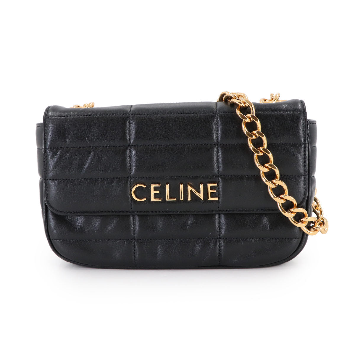 Chain Shoulder Bag Matelasse Leather Black 111273EPZ Purse