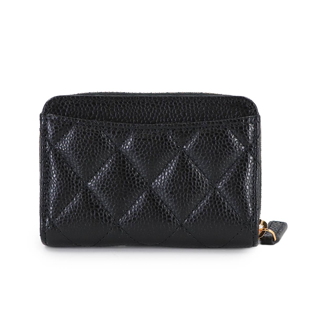 Matelasse Classic Zipped Coin Purse Leather Black AP0216
