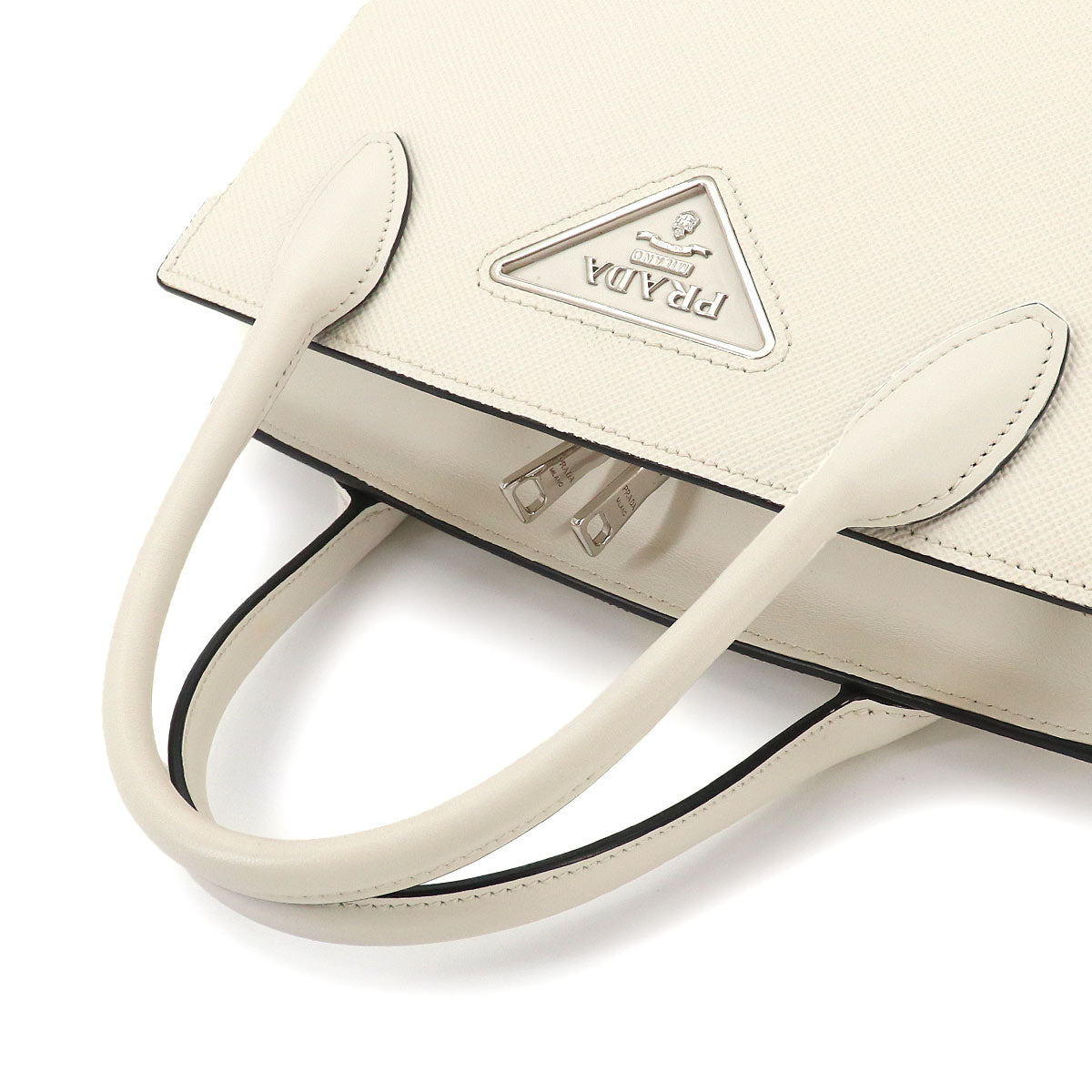 Hand Shoulder Bag Saffiano Leather White Purse