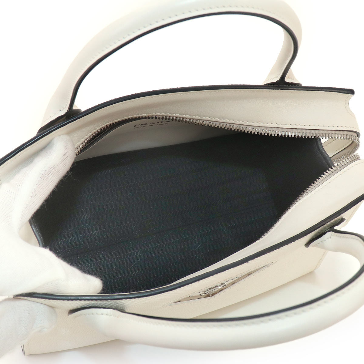 Hand Shoulder Bag Saffiano Leather White Purse