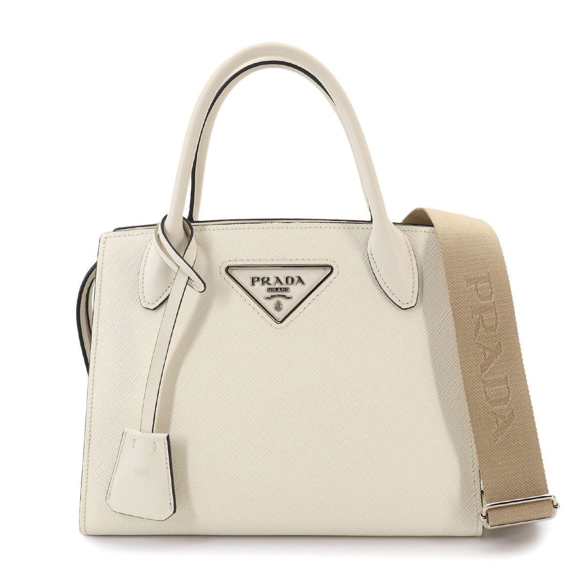 Hand Shoulder Bag Saffiano Leather White Purse
