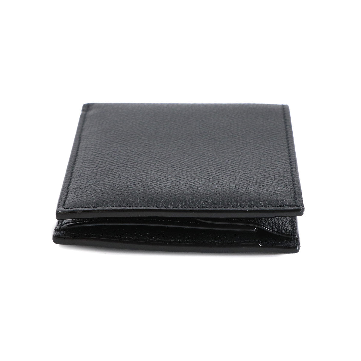 Bi fold Wallet Purse Leather Black