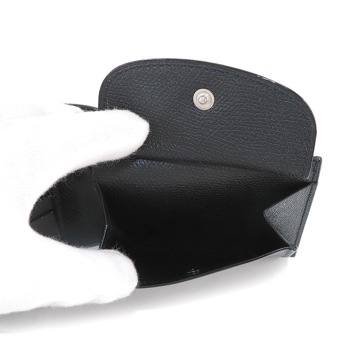 Bi fold Wallet Purse Leather Black