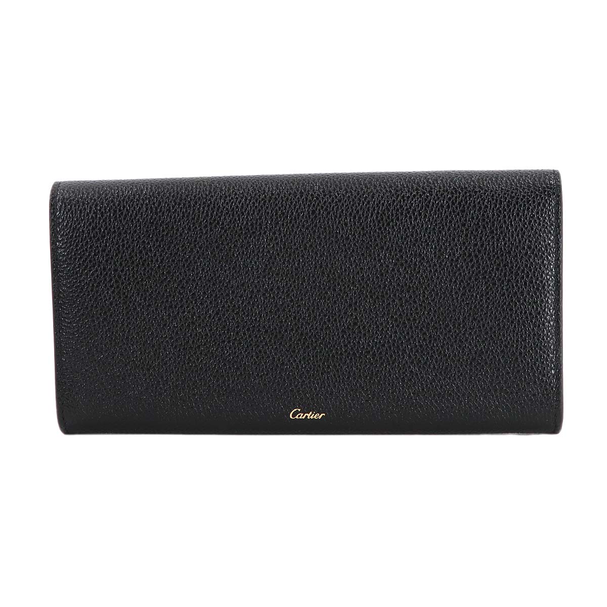 Panthere Graphic Long Wallet Leather Black Purse
