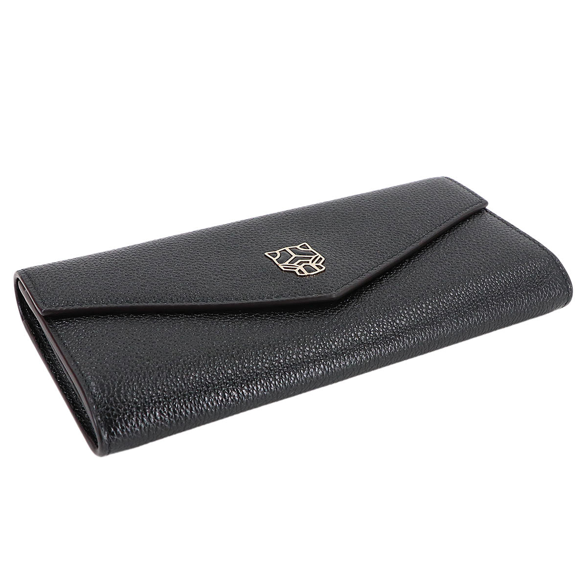 Panthere Graphic Long Wallet Leather Black Purse