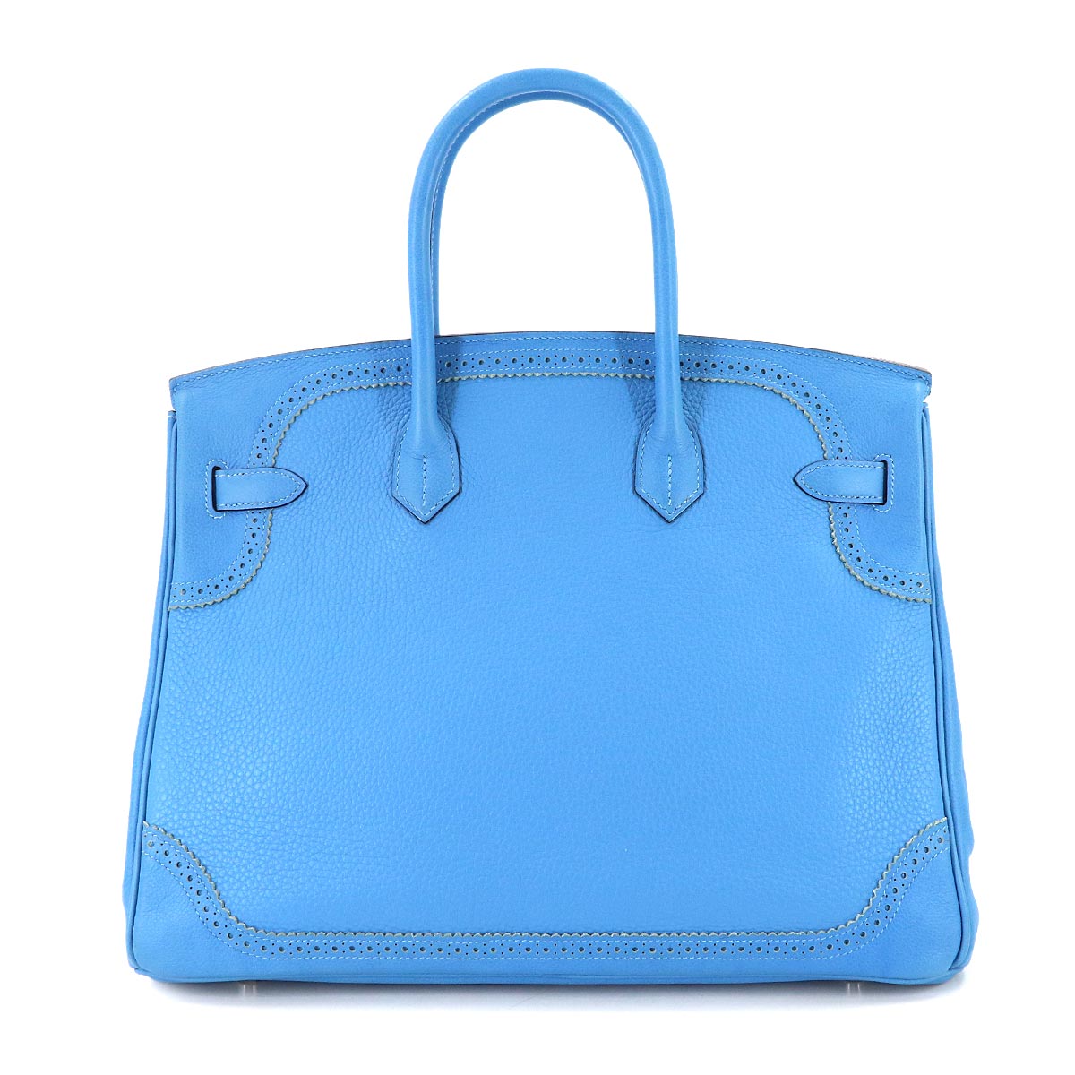 Birkin 35 Ghillies Taurillon Clemence Ever color Blue Paradise