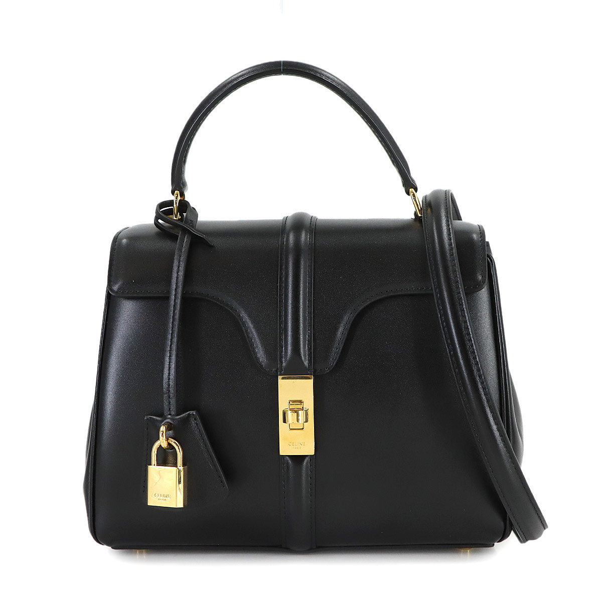 Small 16 Hand Shoulder Bag Leather Black 188003 Purse