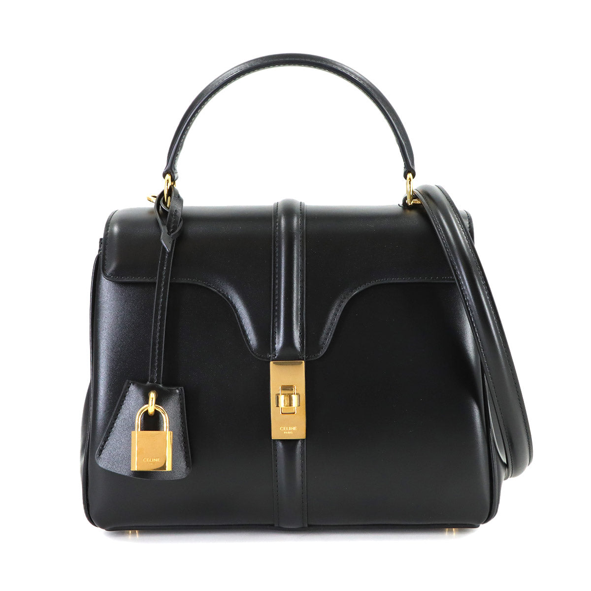 Small 16 Hand Shoulder Bag Leather Black 188003 Purse