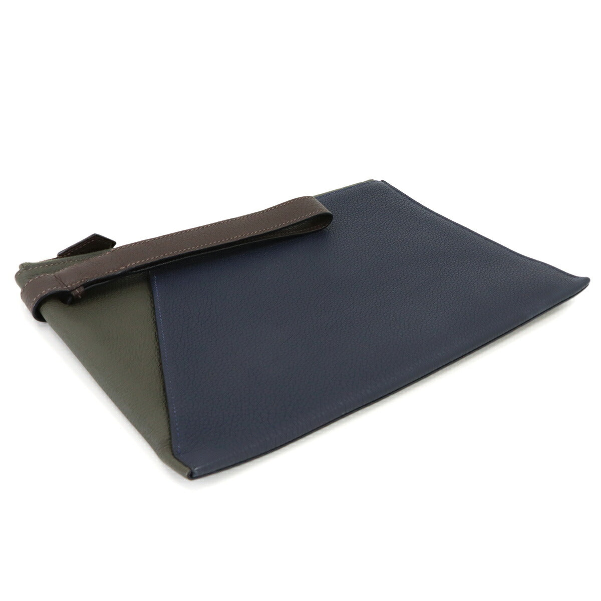 Caba Vertige 30 Clutch Bag Togo Blue nuit Vert de guris Ebene