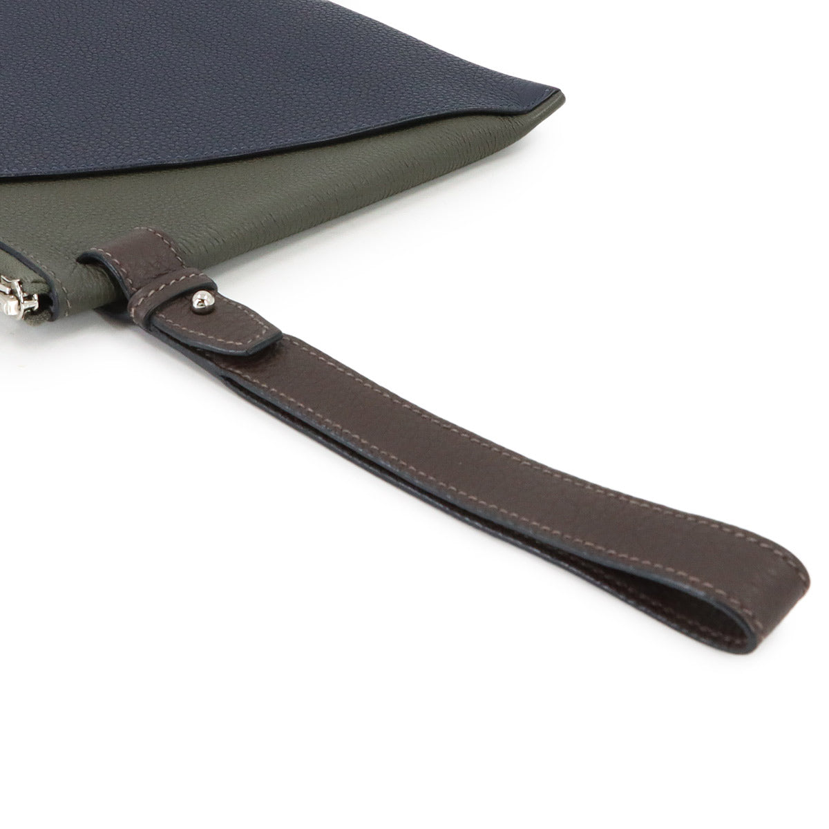 Caba Vertige 30 Clutch Bag Togo Blue nuit Vert de guris Ebene