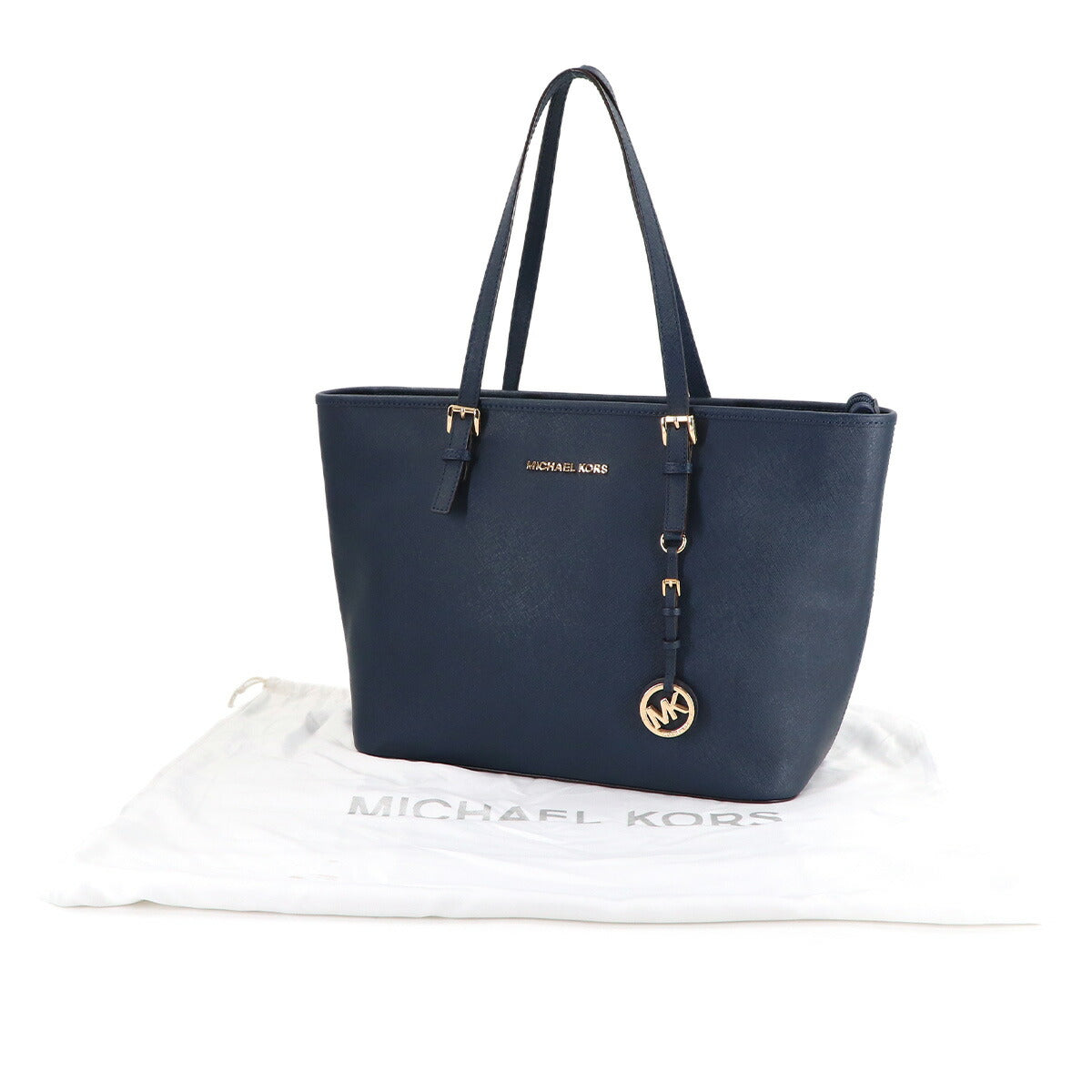 Jet Set Travel Tote Bag Leather Navy Purse
