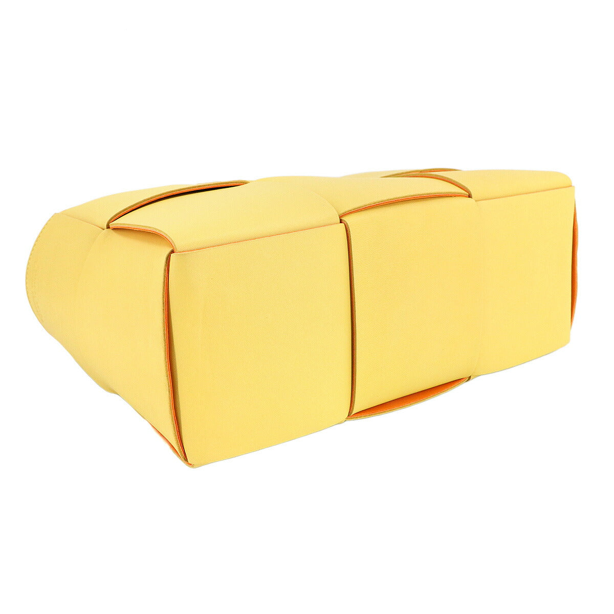 Intrecciato Small Arco Tote Bag Leather Yellow Orange