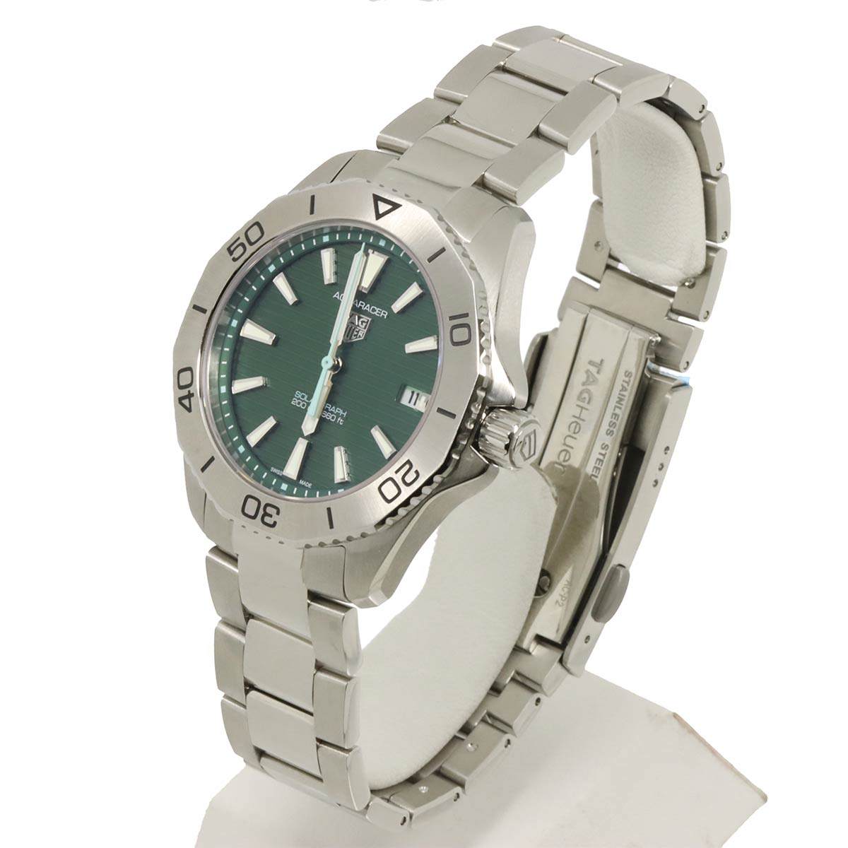Aquaracer WBP1115 Solar Date Green Dial Mens Watch