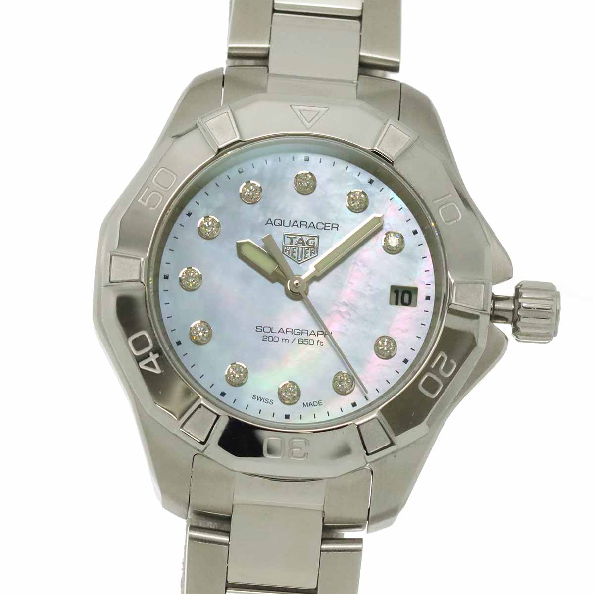 Aqua racer WBP1313 11P Diamond White Shell Dial Ladies Watch