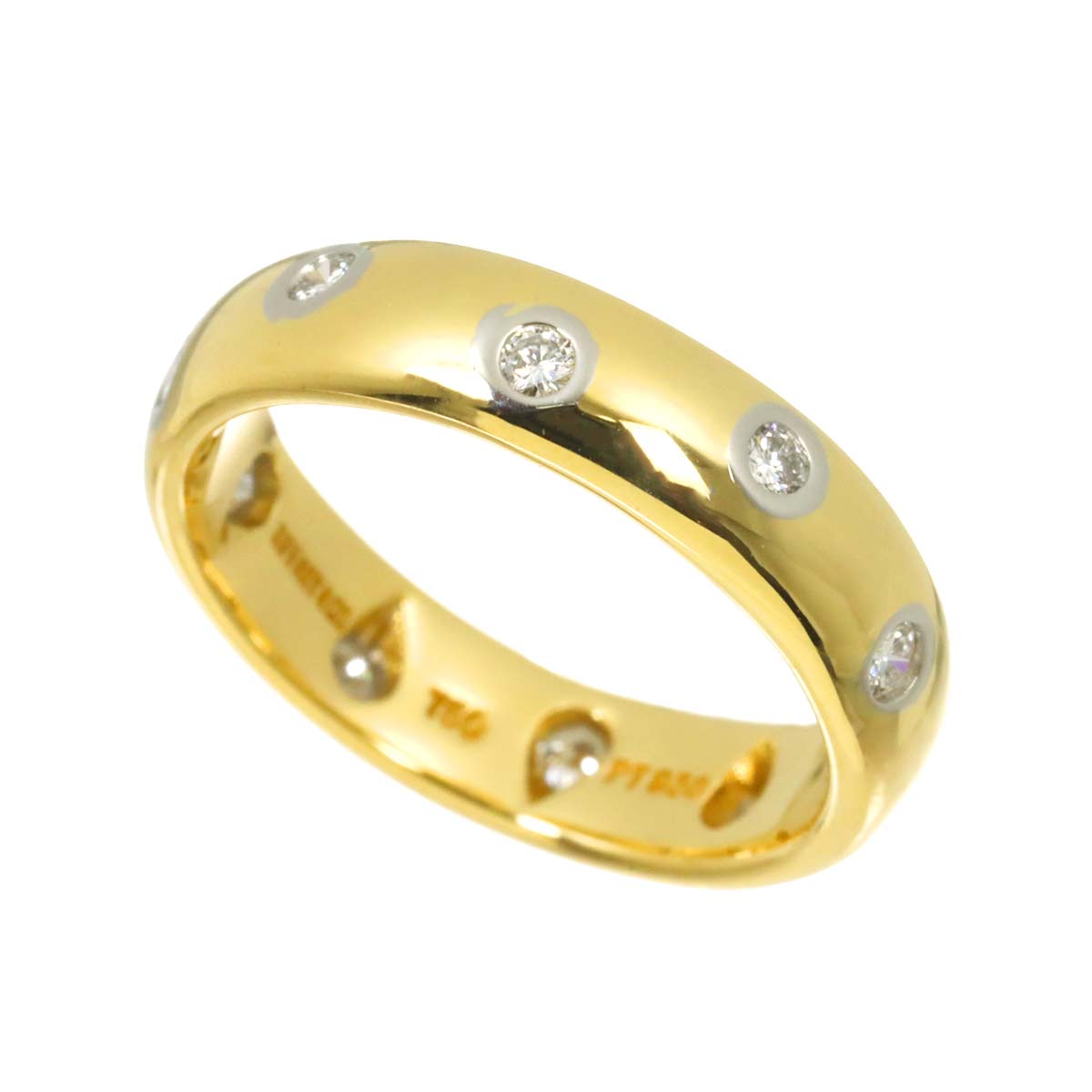 Dots Diamond Ring 18K YG 750 Platinum size4-4.5(US)