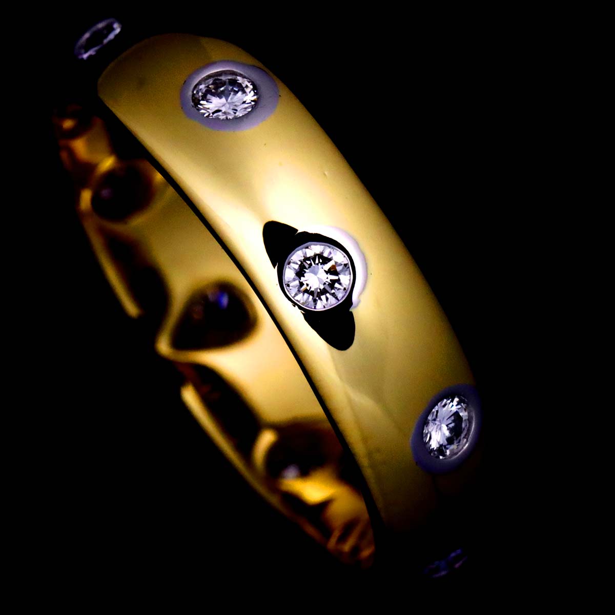 Dots Diamond Ring 18K YG 750 Platinum size4-4.5(US)