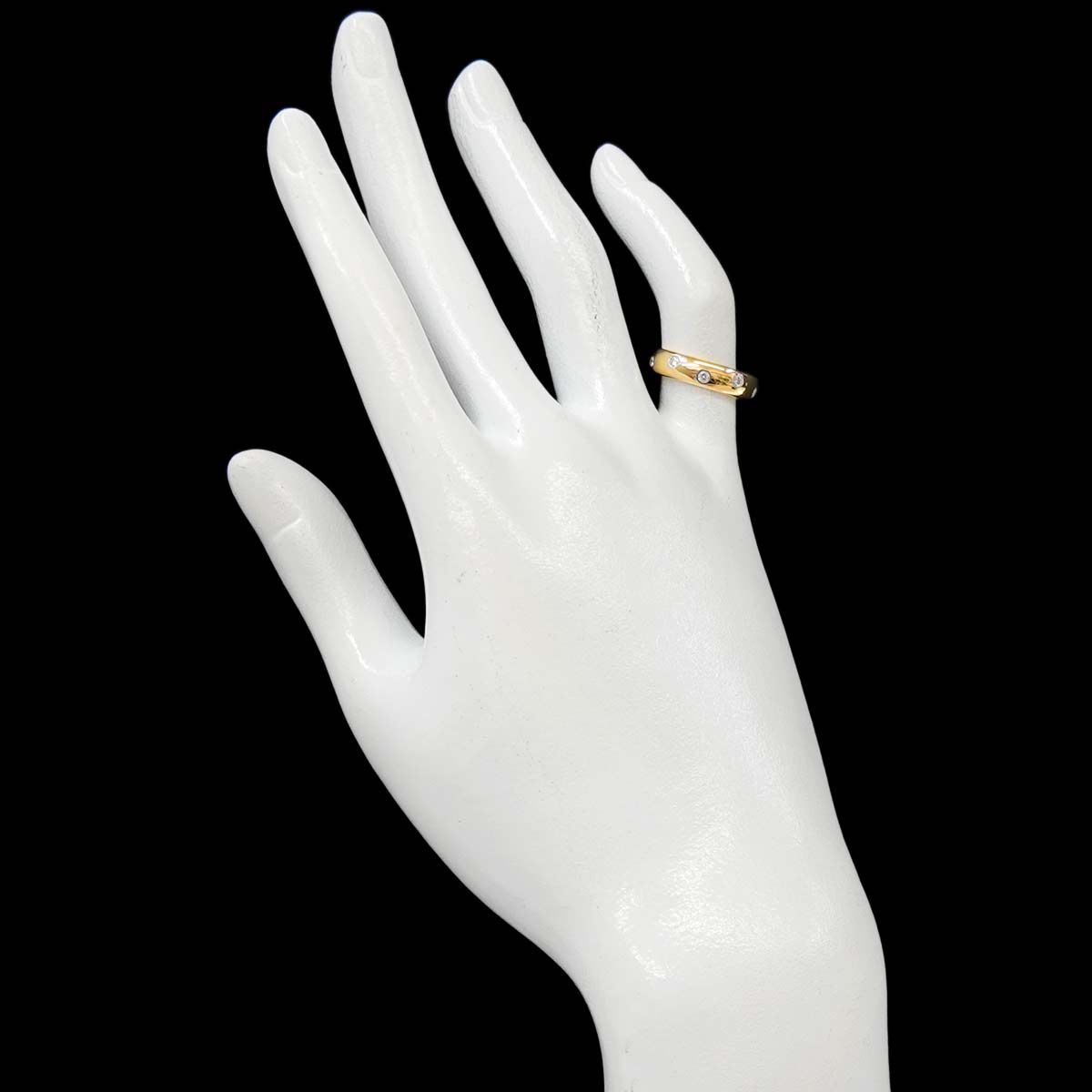 Dots Diamond Ring 18K YG 750 Platinum size4-4.5(US)