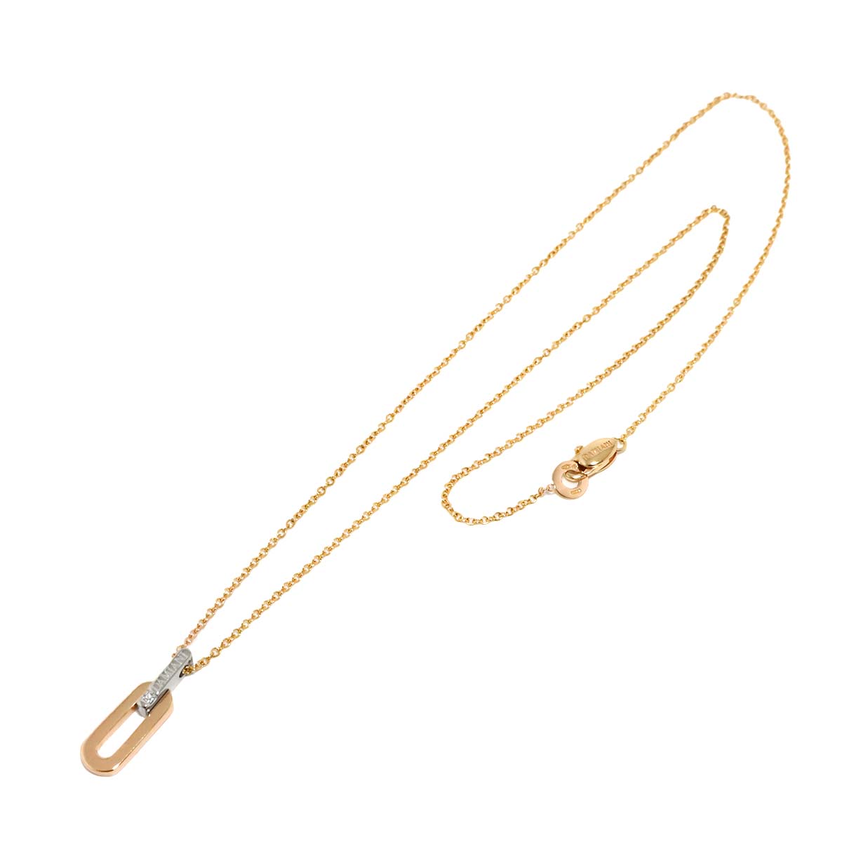 Diamond Necklace 18K WG PG 750