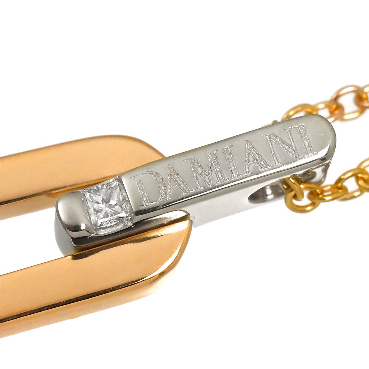 Diamond Necklace 18K WG PG 750