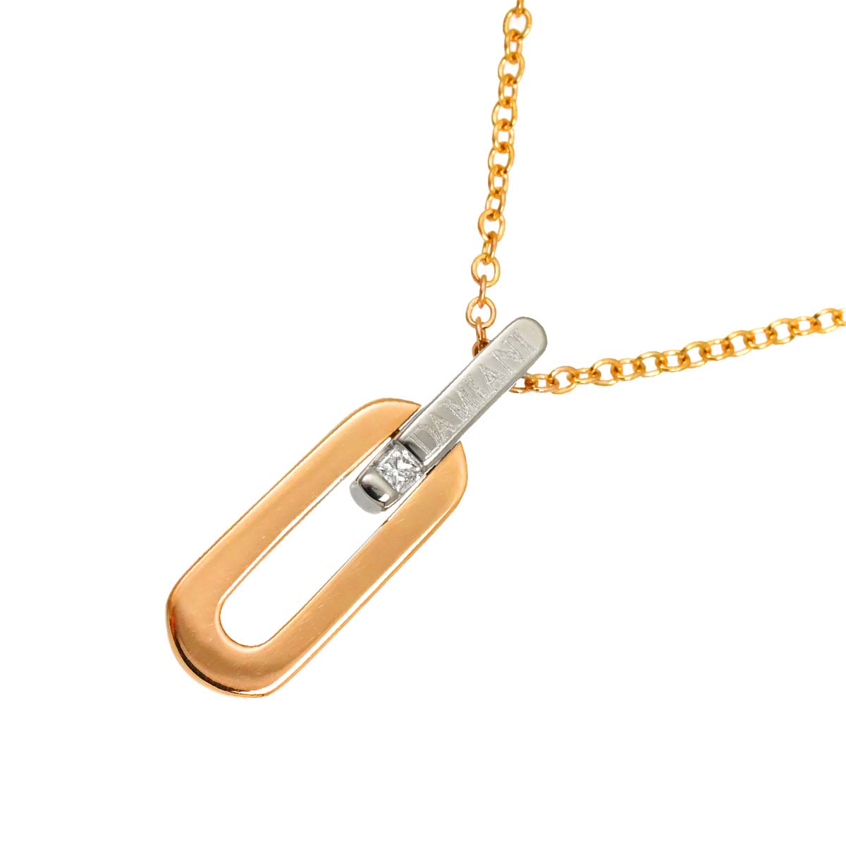 Diamond Necklace 18K WG PG 750