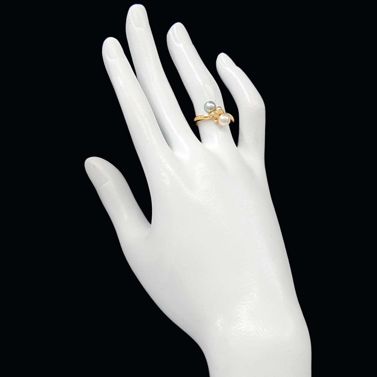 Akoya Pearl Diamond 0.02ct Ring 18K YG Size5.5-5.75(US)