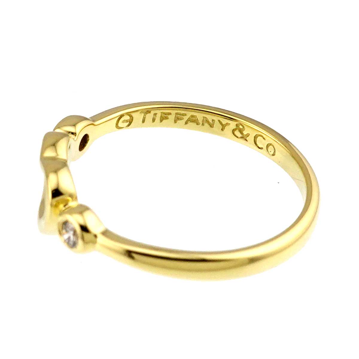 Full Heart Diamond Ring 18K YG 750 Size4.5(US)