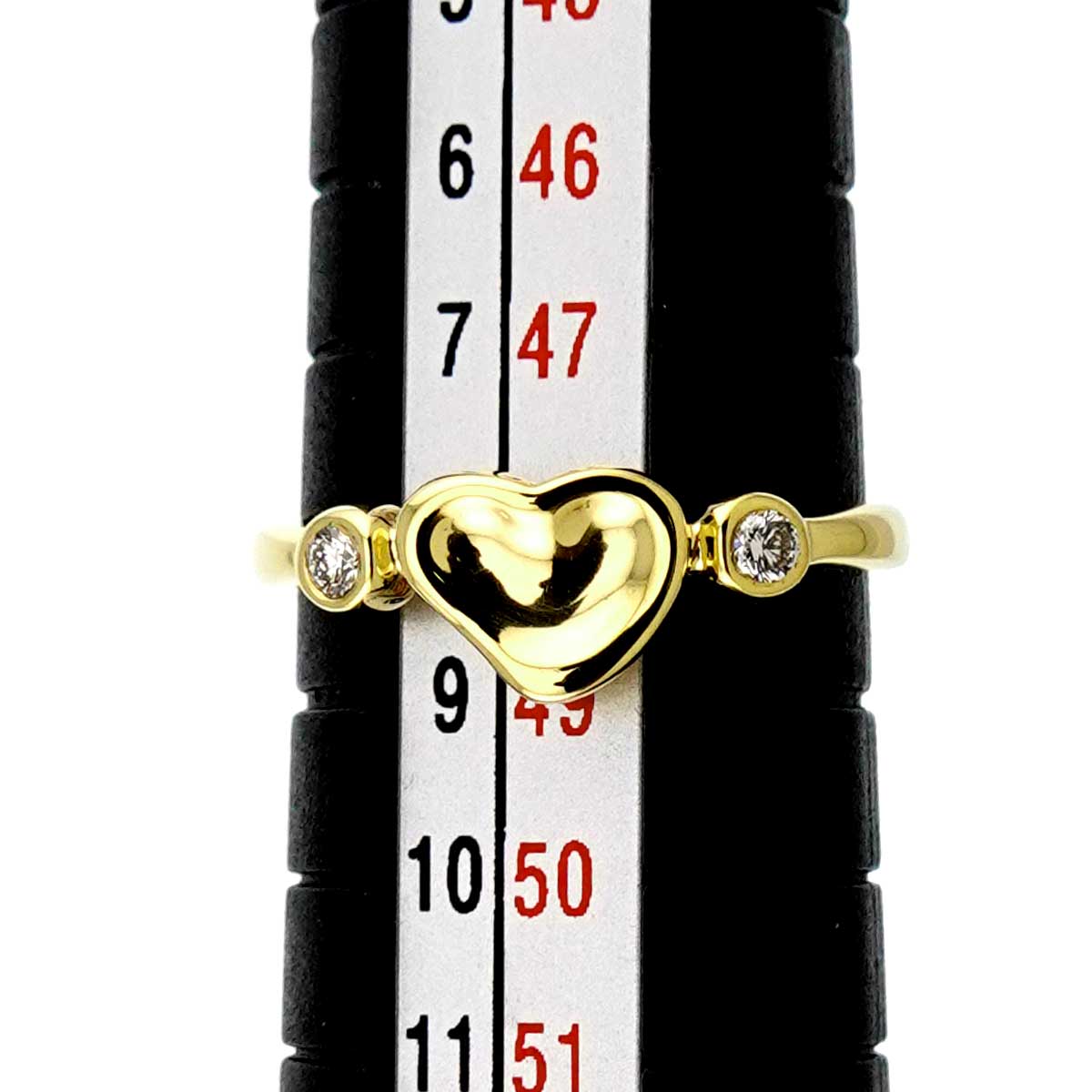 Full Heart Diamond Ring 18K YG 750 Size4.5(US)