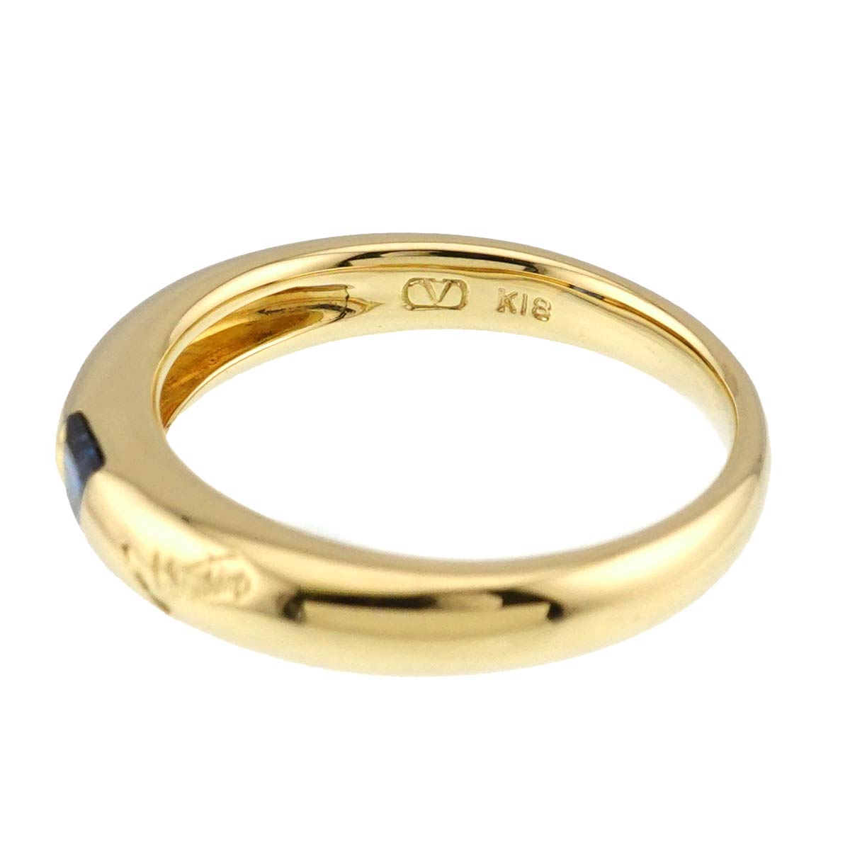 Sapphire 0.19ct Ring 18K Yellow Gold 750 Size5.5-5.75(US)