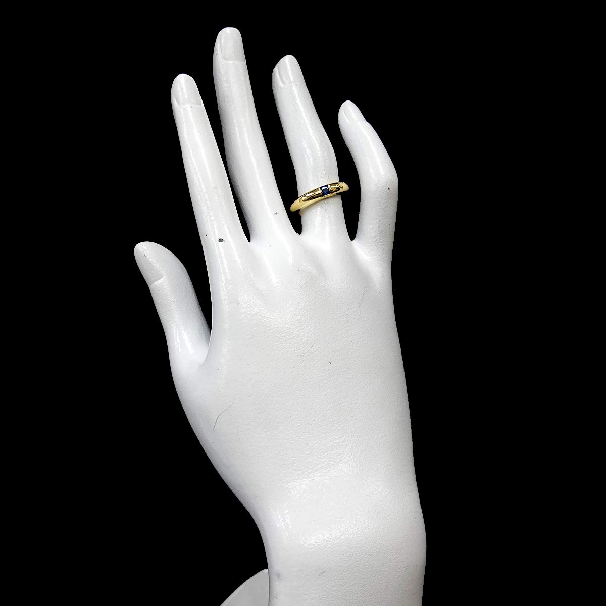 Sapphire 0.19ct Ring 18K Yellow Gold 750 Size5.5-5.75(US)