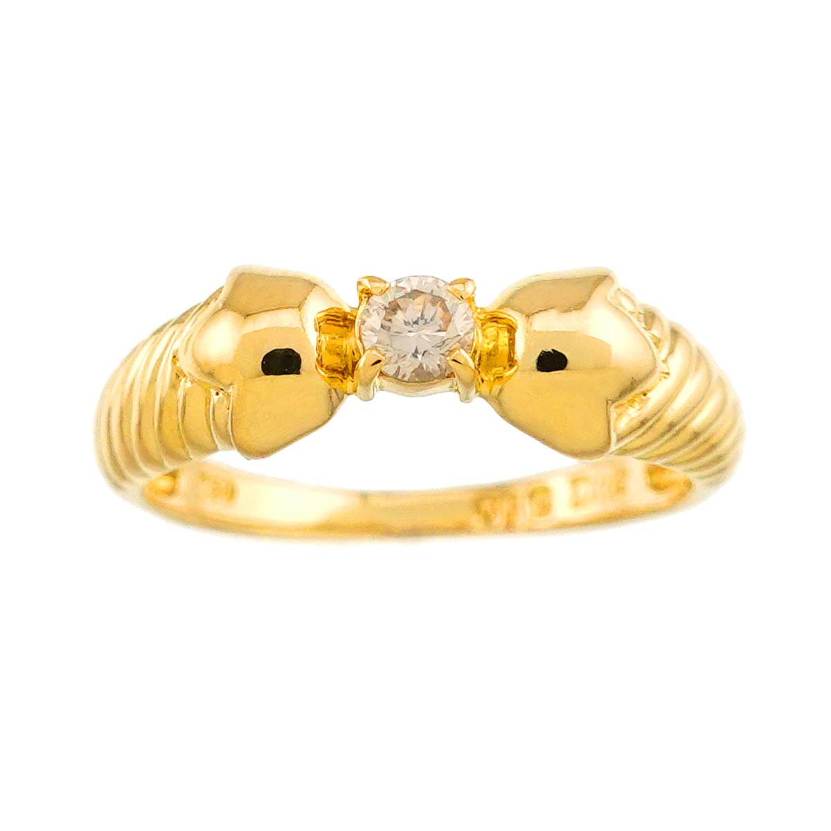 Diamond Ring 18K YG 750 size4.5(US)