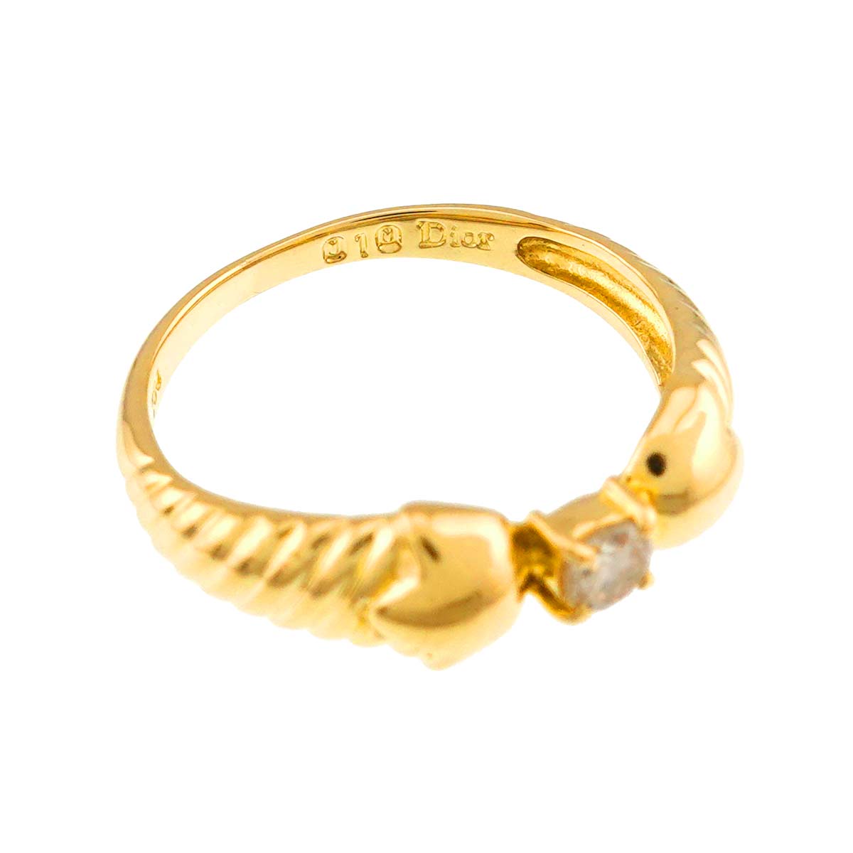 Diamond Ring 18K YG 750 size4.5(US)