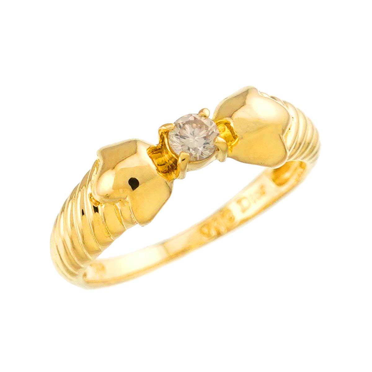 Diamond Ring 18K YG 750 size4.5(US)