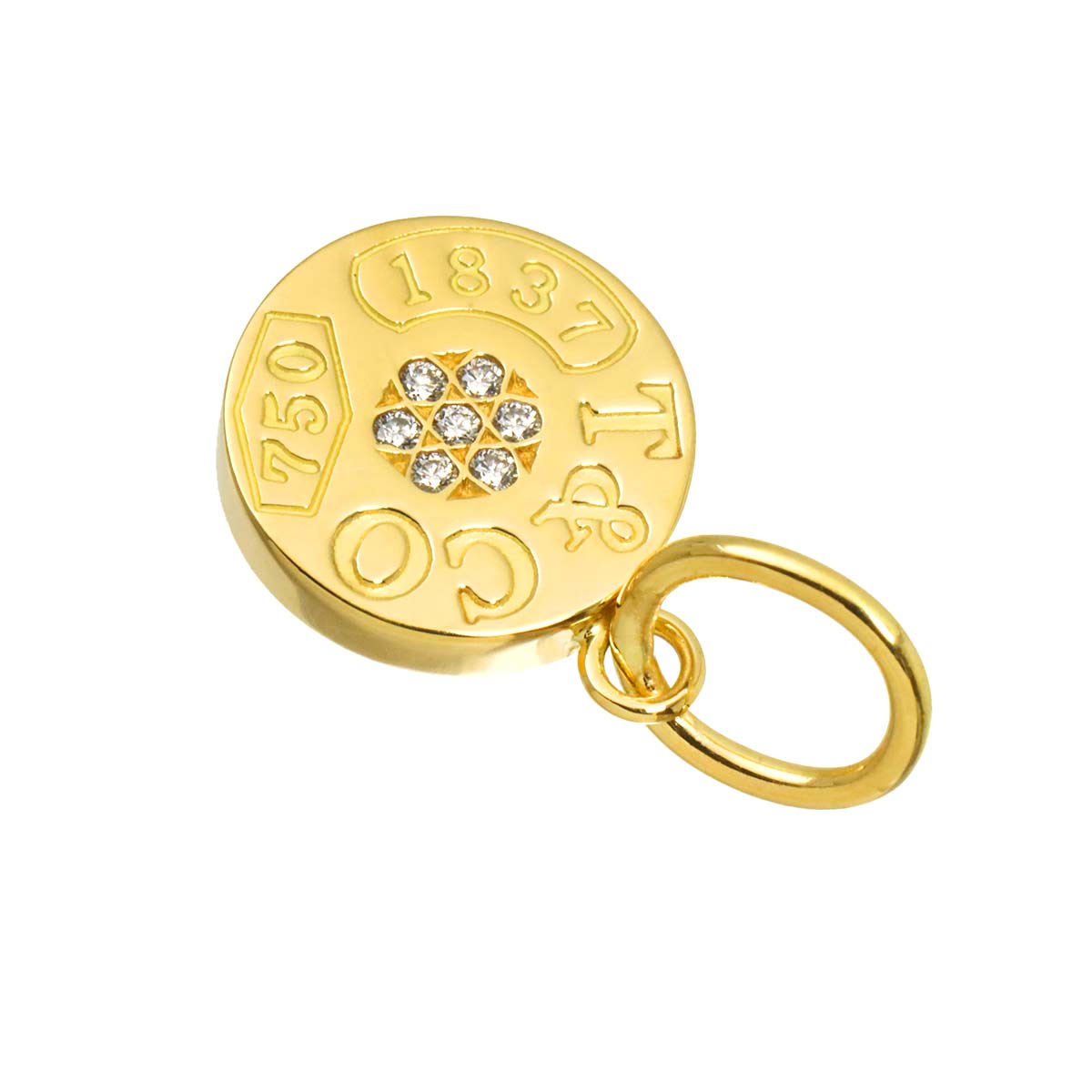 1837 Circle Diamond Pendant Top 18K Yellow Gold 750