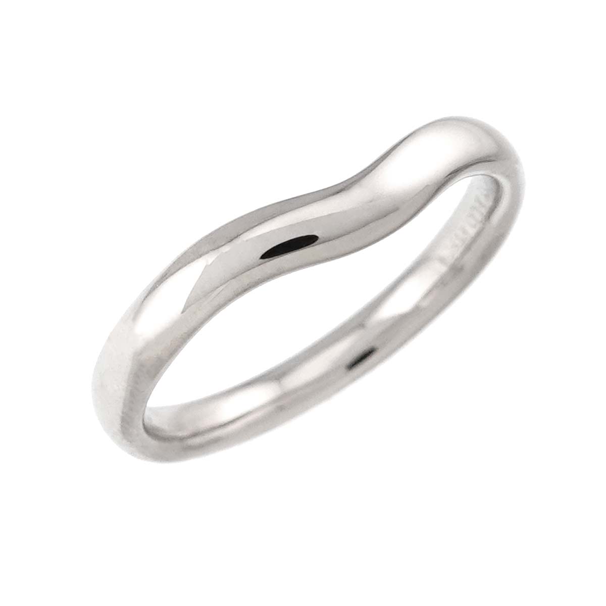 Wide Curved Band Ring Pt Platinum size7.5(US)