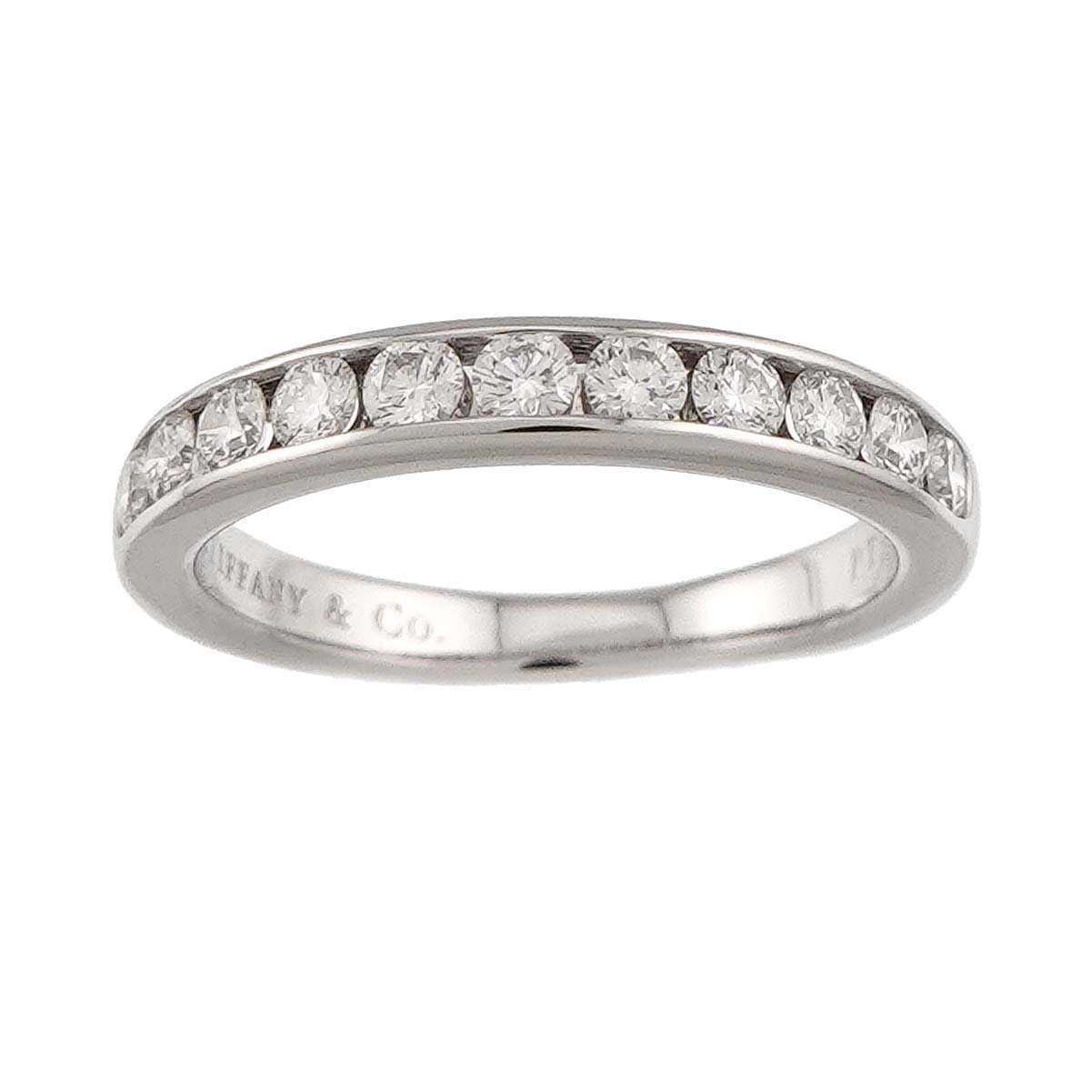 Half Diamond band Ring Platinum Size4(US)