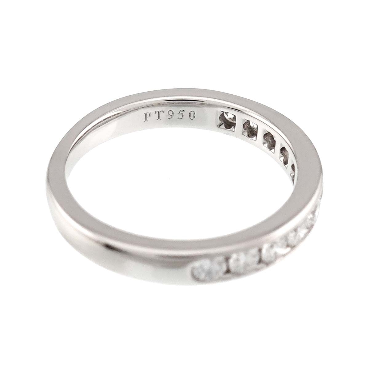 Half Diamond band Ring Platinum Size4(US)
